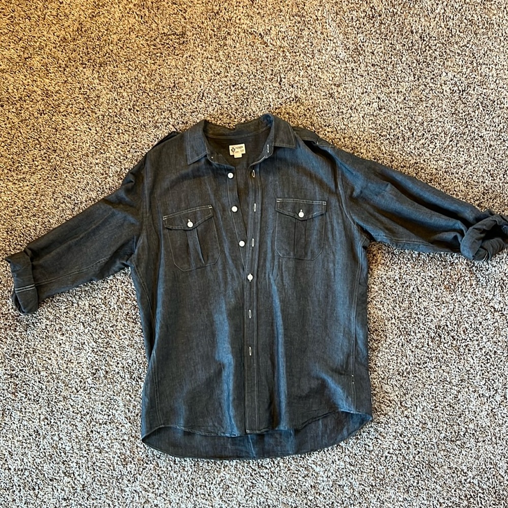 J.Crew linen casual button up shirt with dual pockets